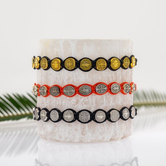 Benedictine Bracelet-  Adjustable - Includes 3 bracelets- one each style - Picture 1 of 13